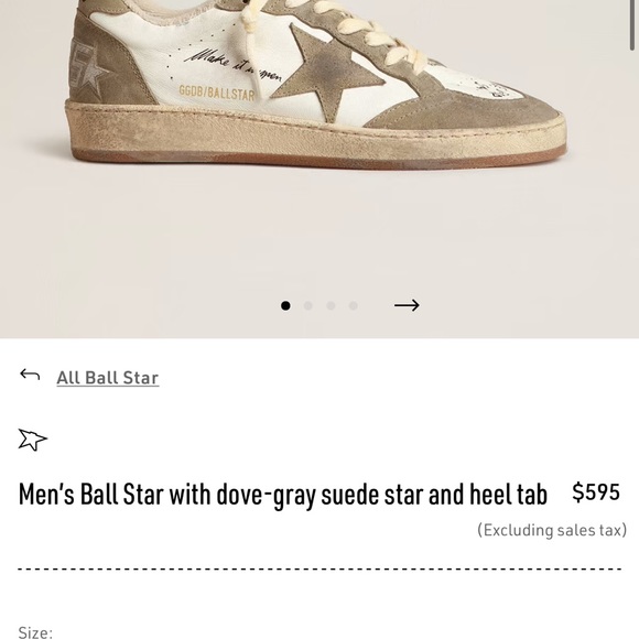 Golden Goose Ball Star with dove-gray suede star and heel tab - Picture 8 of 9